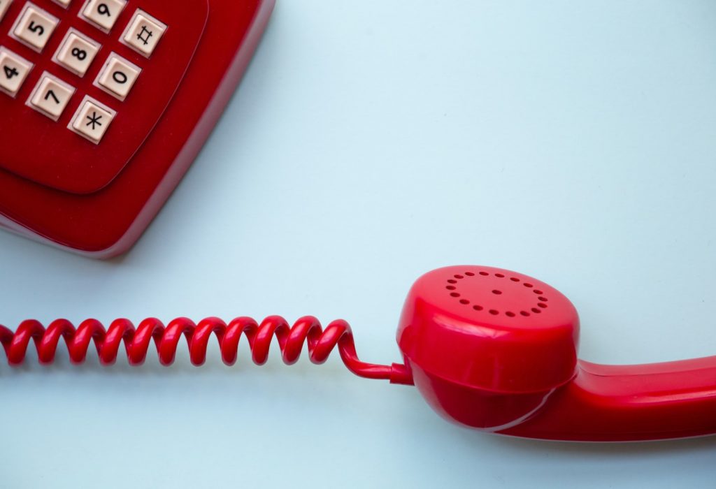red corded home phone